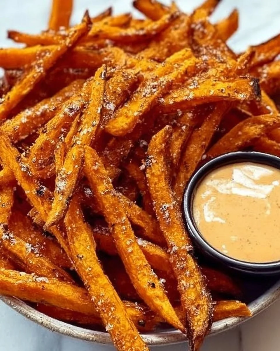 Crispy air fryer sweet potato fries served in a bowl