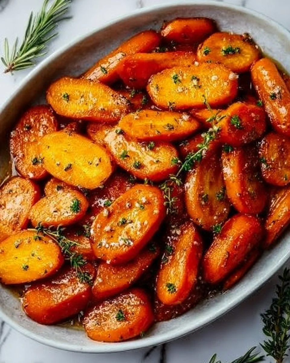 Delicious glazed carrots in a bowl, showcasing a glossy finish.