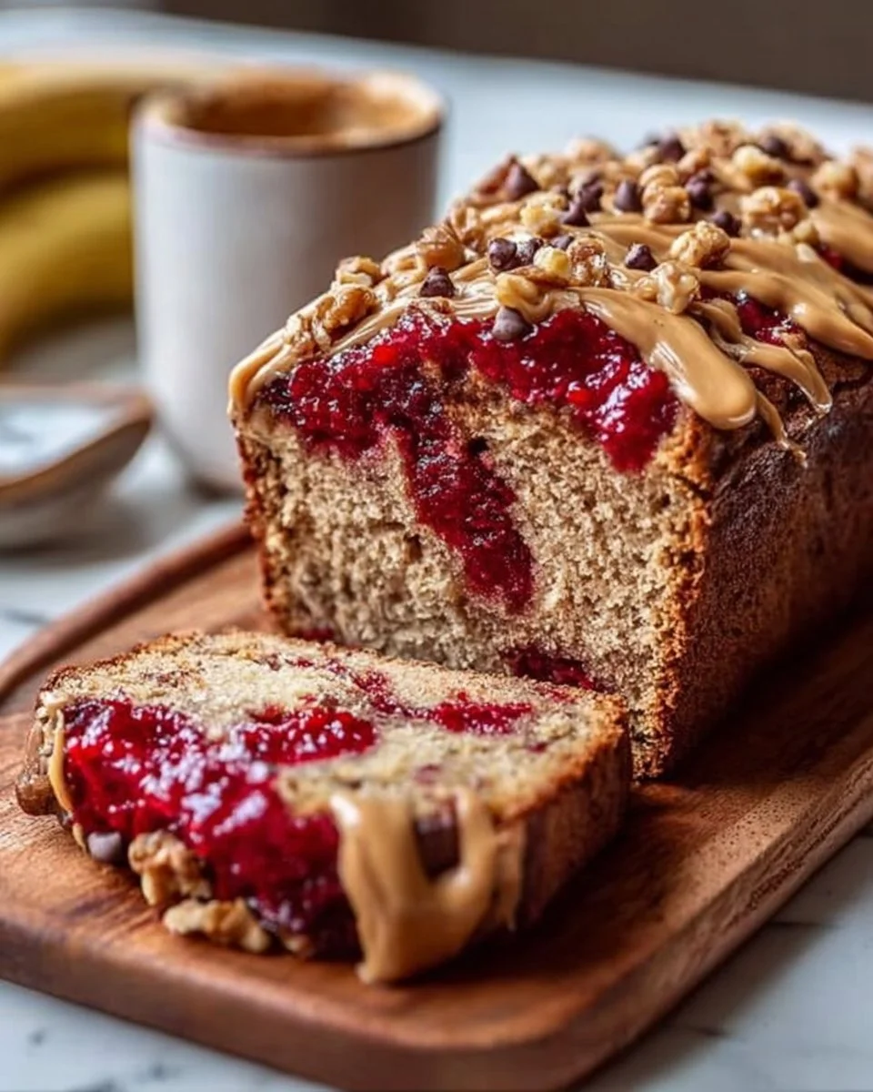 Peanut Butter & Jelly Banana Bread – Moist, Sweet & Nostalgic