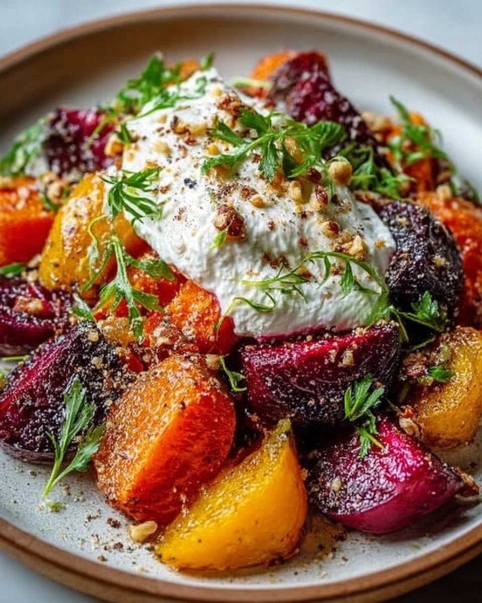 Roasted Beets & Carrots Salad with Creamy Burrata – Fresh & Elegant