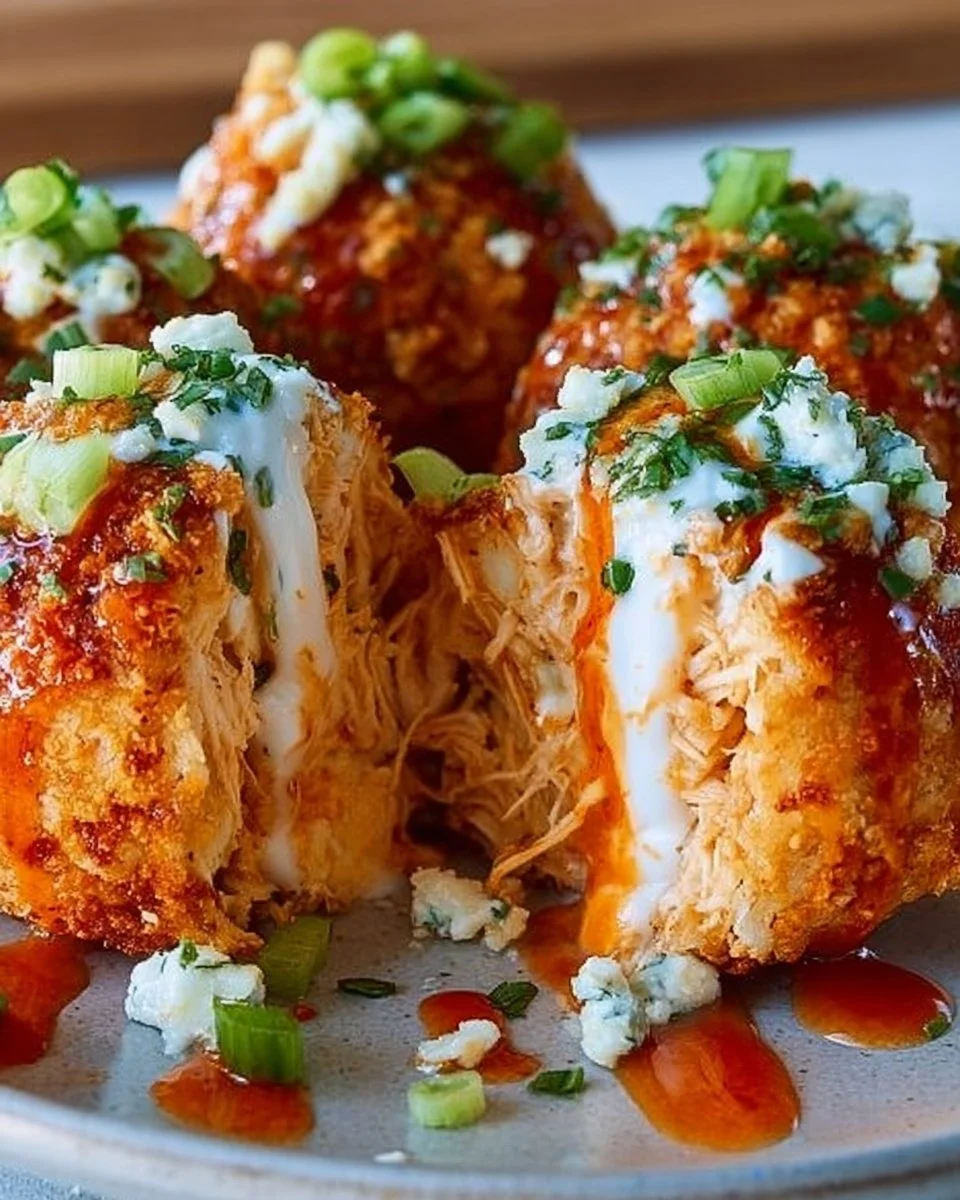 Buffalo Chicken Bombs appetizer served on a plate
