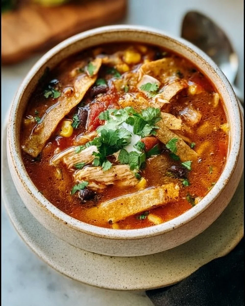 Easy Crock Pot Chicken Tortilla Soup