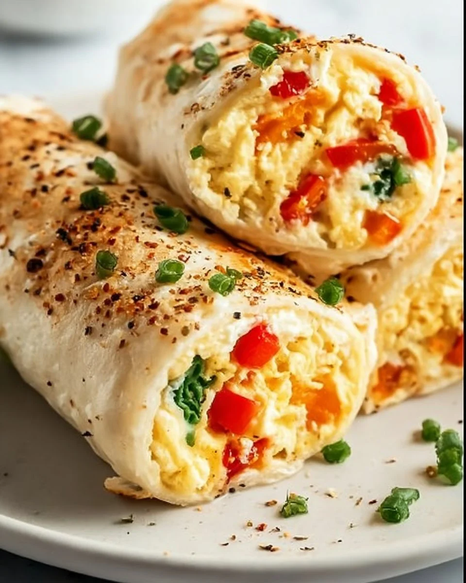 Delicious Breakfast Roll-Ups filled with eggs and veggies