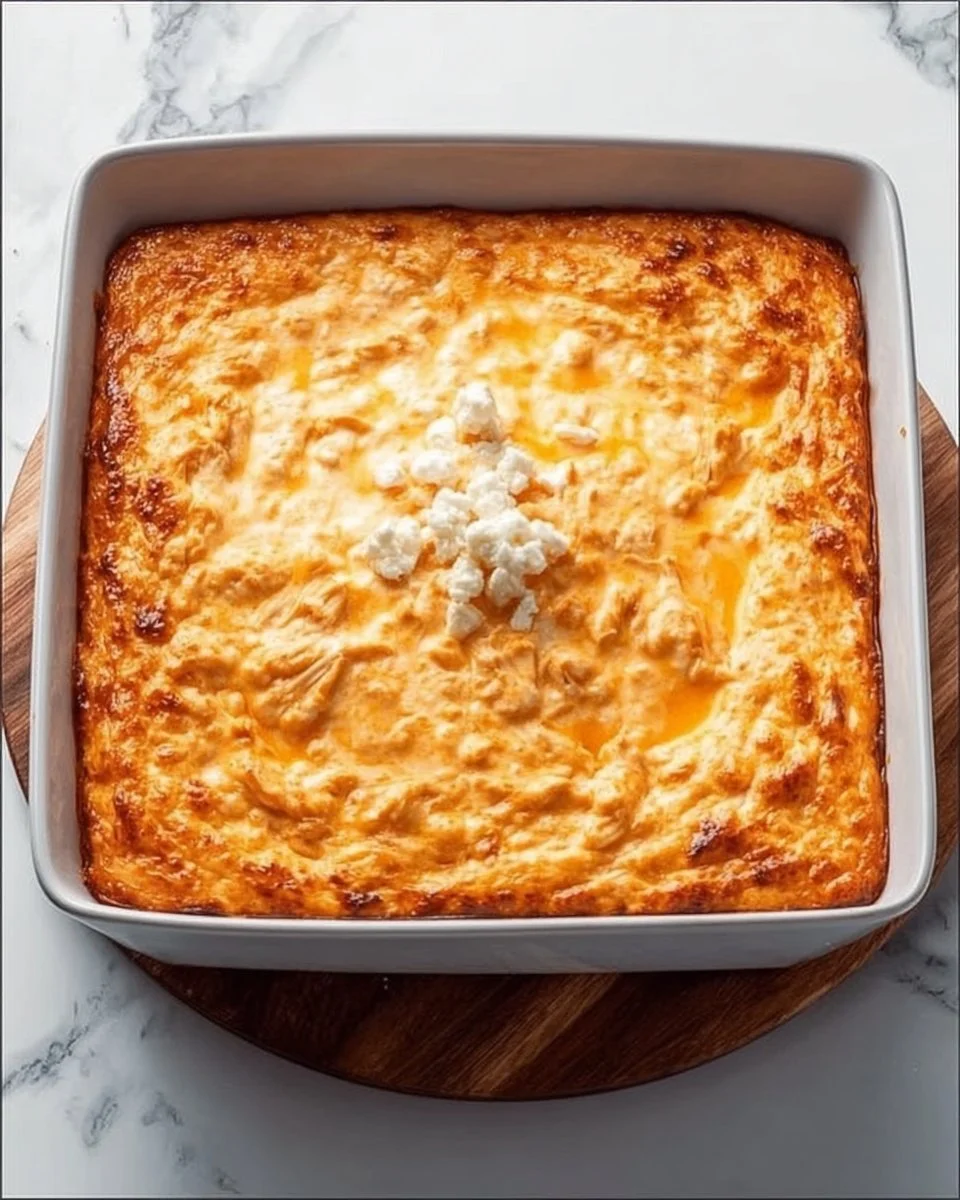 Delicious Chicken Wing Dip served in a bowl with tortilla chips