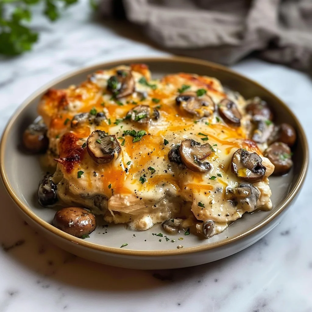 Garlic Mushroom Chicken Casserole