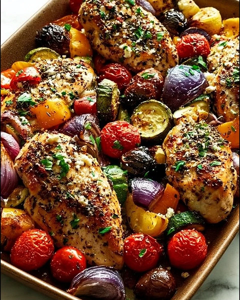Home Page 8 Sheet Pan Greek Chicken & Veggies
